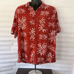 George Hawaiian Shirt Men’s 2XL Casual Button Down Tropical Print Short Sleeve